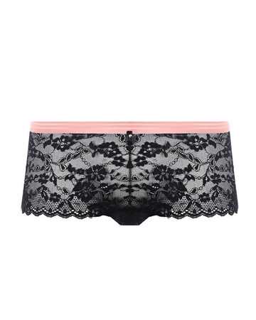 Freya AA5456 Black Lace Offbeat Boyshort myselflingerie.com